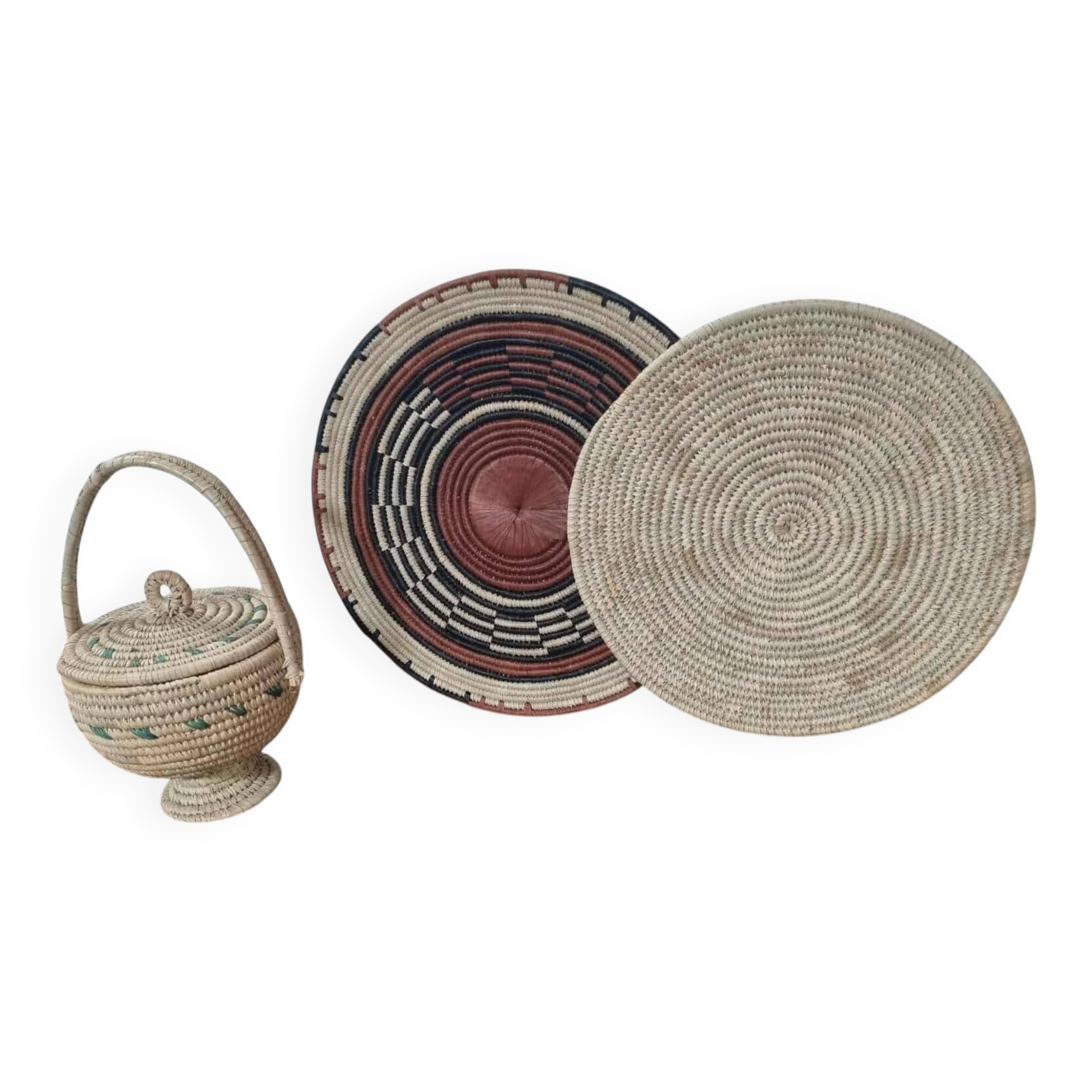 Set of 3 Woven African Baskets – Fulani Mbeedu from Cameroon