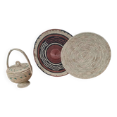 Set of 3 Woven African Baskets – Fulani Mbeedu from Cameroon