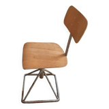 Chaise tabouret industrielle réglable années 1960/70 design vintage en fer