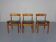 Dining chairs in teak and leather by Farsø Stolefabrik, 1960s, set of 3.
