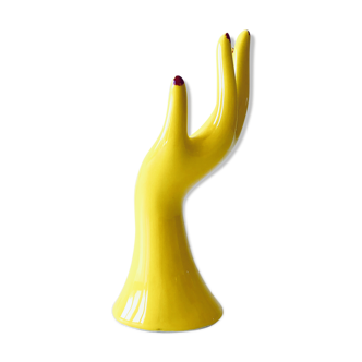 Vintage ceramic yellow hand