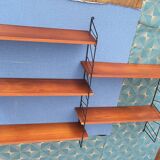 Nils Strinning 5-shelf teak wall-mounted bookcase, 115 cm x 80 cm
