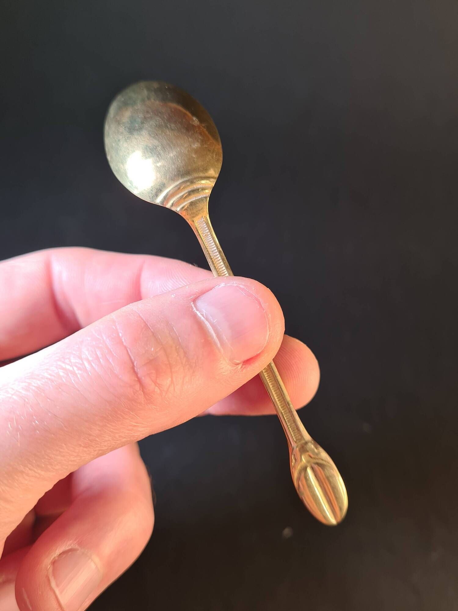 Title: Set of 12 Small Moka Spoons Gold-Plated – Vintage Elegance