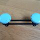 Wall coat rack with 2 vintage hooks from the 60s and 70s