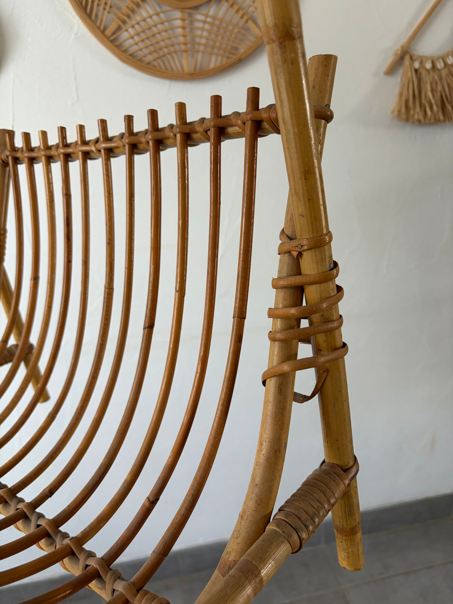 Vintage bamboo magazine rack