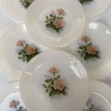 8 Vintage Pink Arcopal Plates