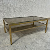 Iron coffee table with glass top