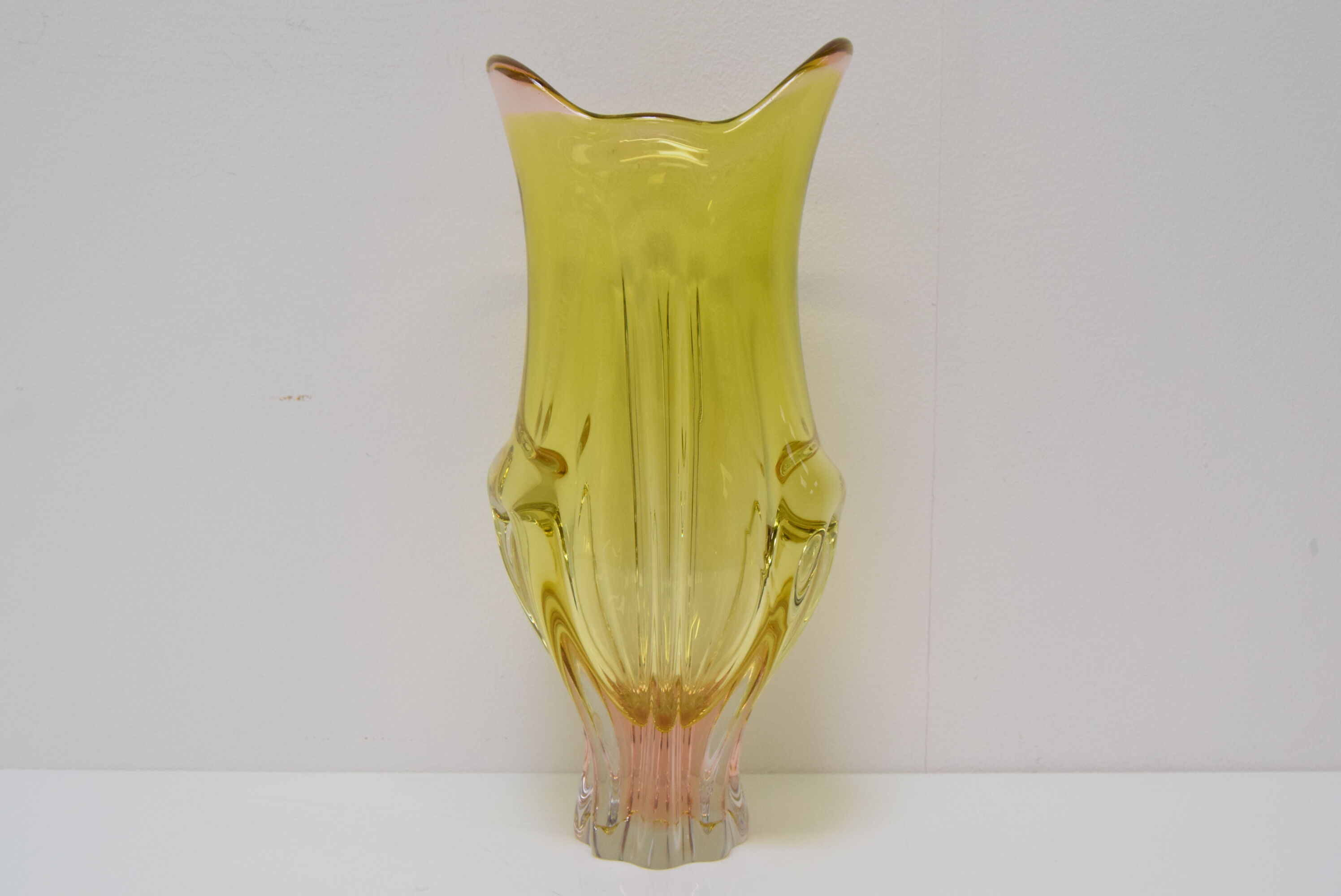 Vintage metallurgical glass vase designed by Josef Hospodka for Chribska, 1960s