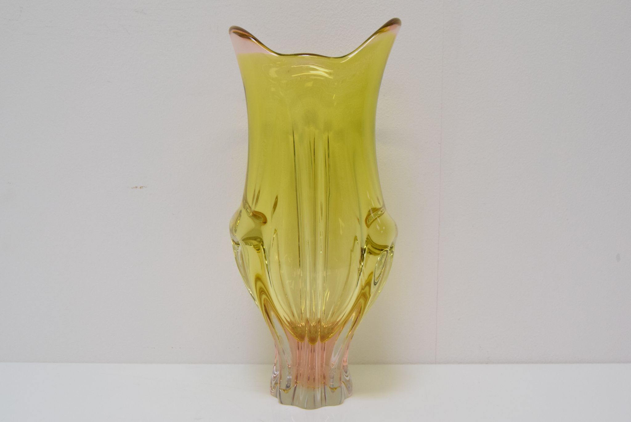 Vintage metallurgical glass vase designed by Josef Hospodka for Chribska, 1960s