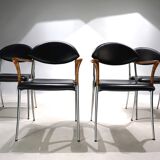 Set of four Coro dining chairs by Luigi Origlia, 1980