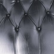Black leather rocking Chesterfield armchair