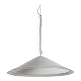 Large italian vintage hanging lamp made of glass by Leucos