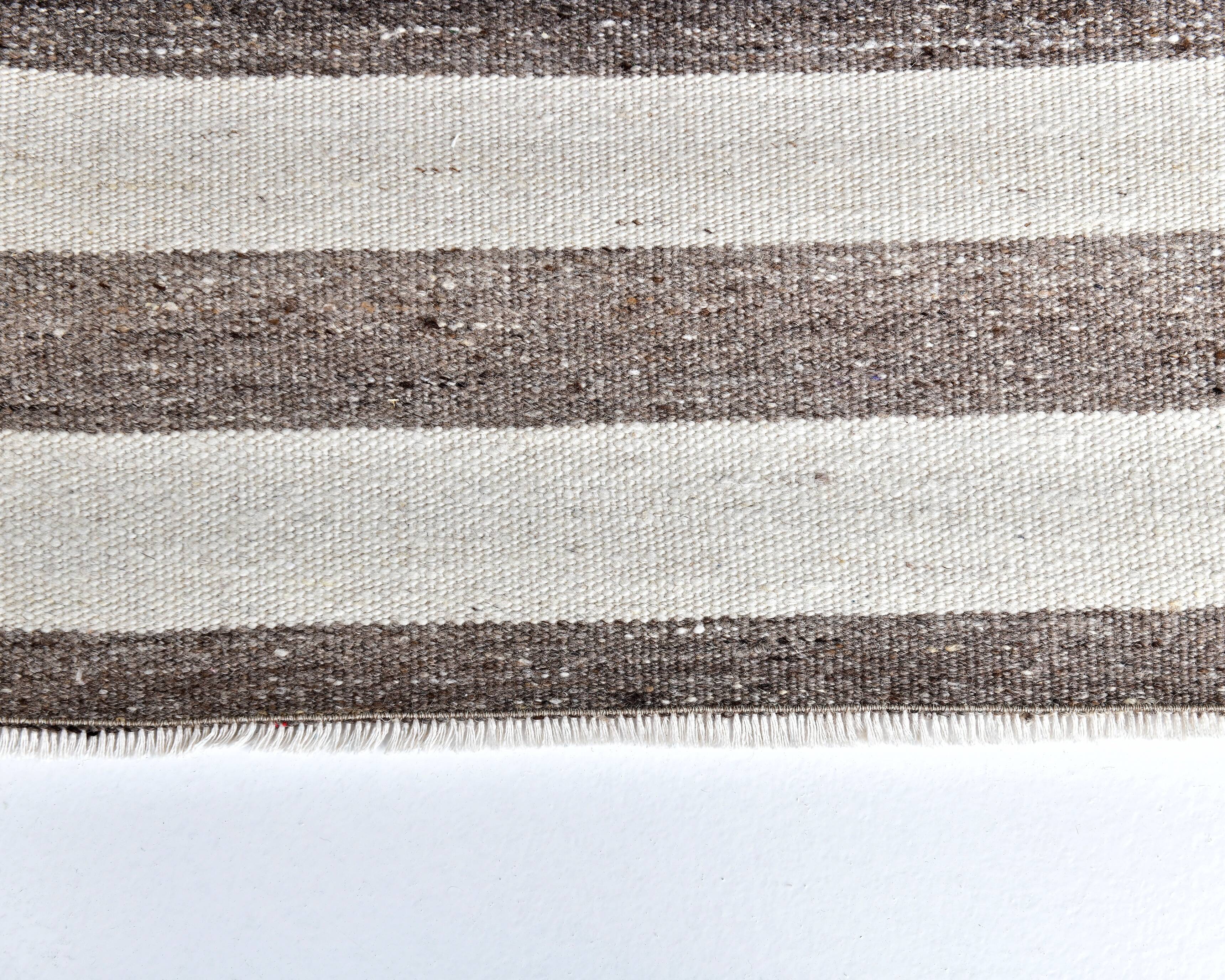 brown cream kilim carpet 120x140 cm, wool washabele rug , organic rug