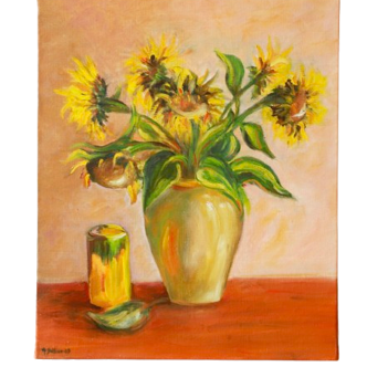 still life bouquet of sunflowers