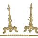 Pair of gilded bronze andirons decorated with serpents.