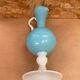 Antique blue & white opaline pitcher ewer vintage