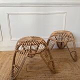 Pair of rattan stools