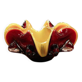Murano glass ashtray, with an organic design and fluid curves.