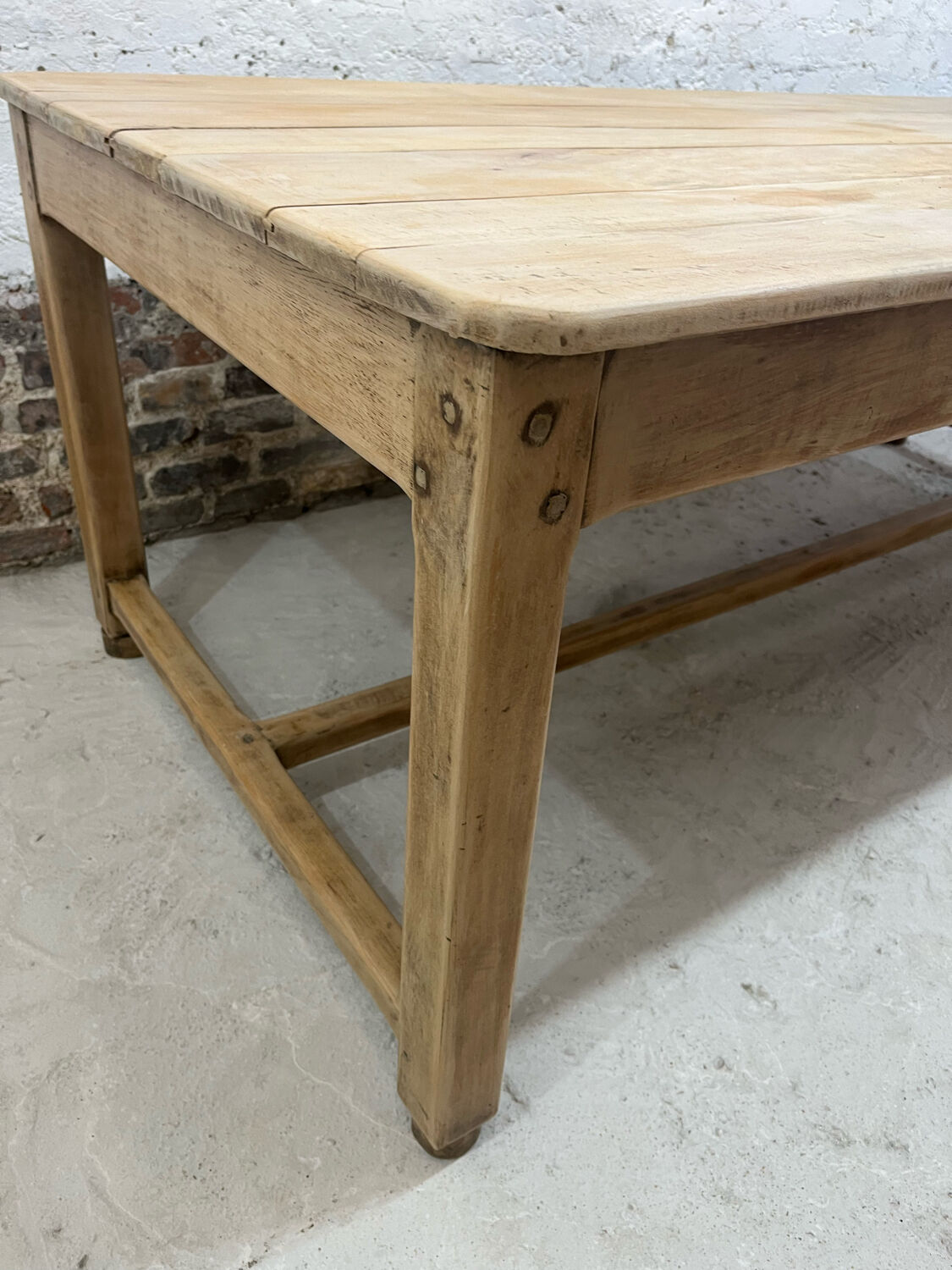 Light oak farmhouse table