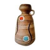 Blumenkrug ceramic flower vase with colorful points 50er years ceramics