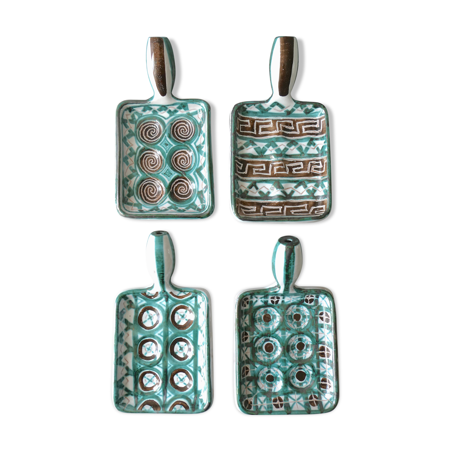 Set of 4 ceramic cups Picault, Vallauris