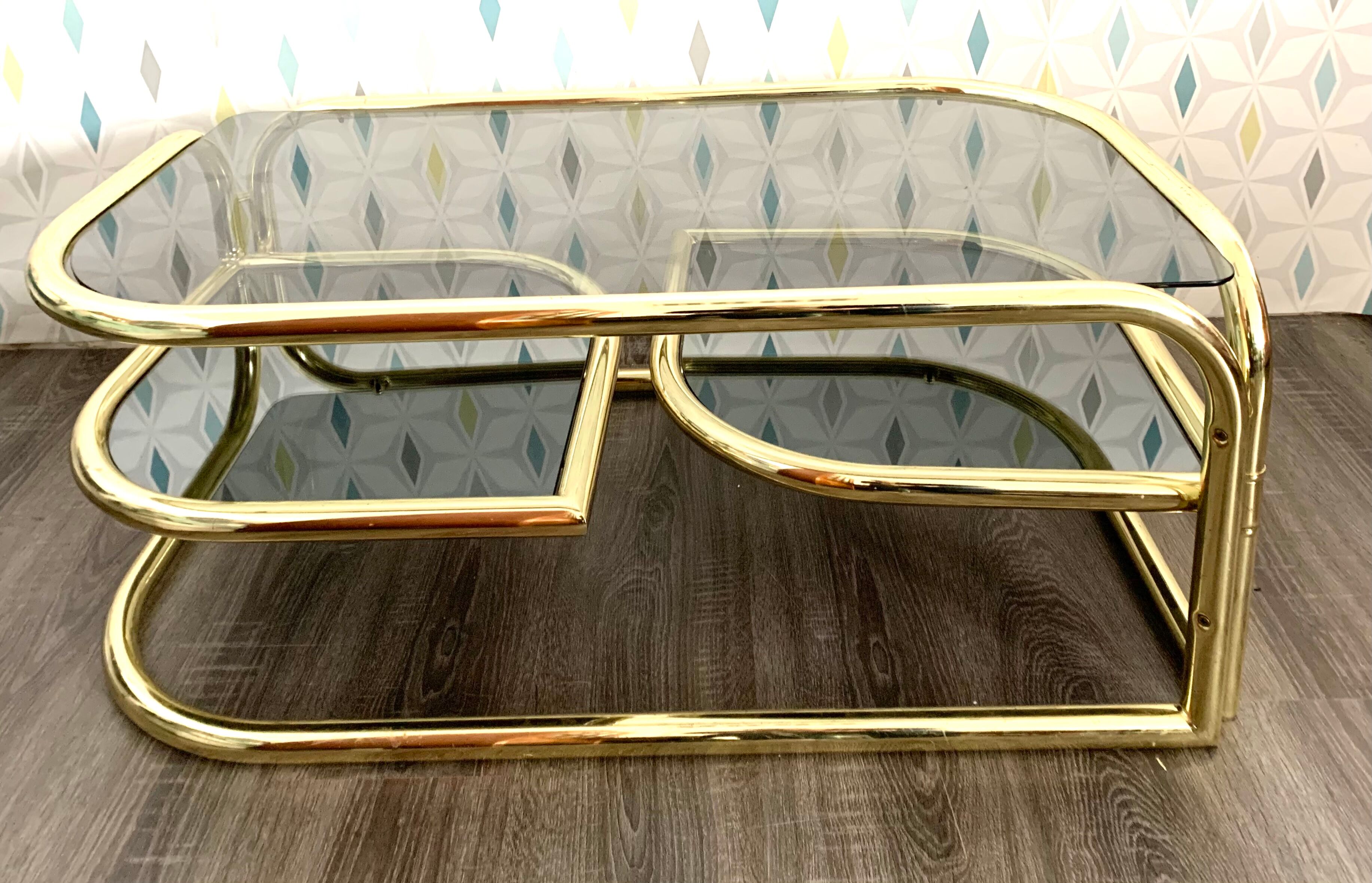Table basse plateaux articulés vintage