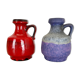 Set of Two Pottery Fat Lava Vases "Purple-Red" by Jopeko, Germany, 1970s