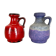 Set of Two Pottery Fat Lava Vases "Purple-Red" by Jopeko, Germany, 1970s