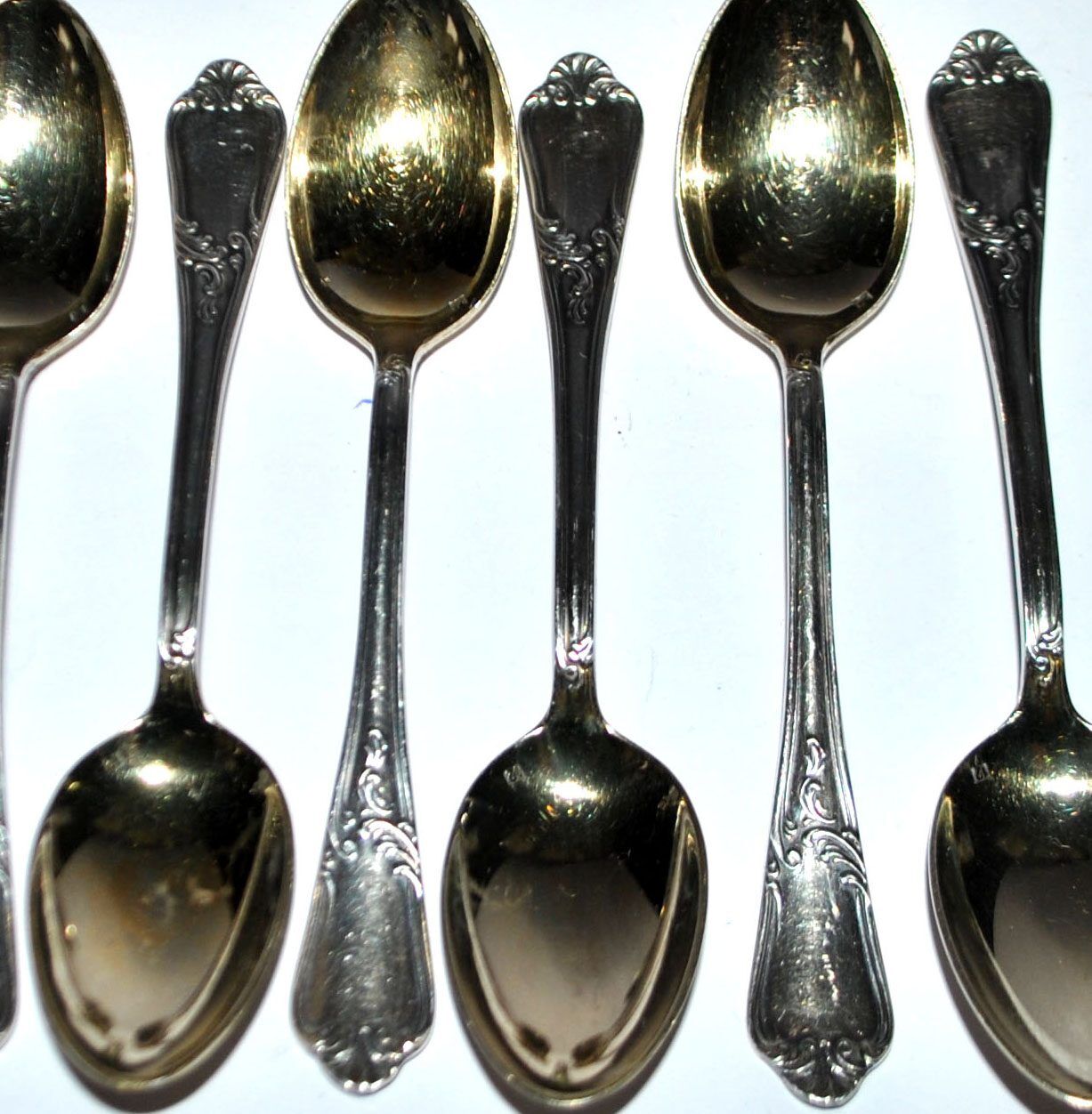 DEETJEN Lot of 6 silver-plated metal moka teaspoons Louis XV Rocaille no. 25
