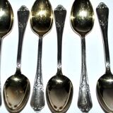 DEETJEN Lot of 6 silver-plated metal moka teaspoons Louis XV Rocaille no. 25
