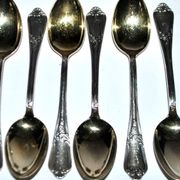 DEETJEN Lot of 6 silver-plated metal moka teaspoons Louis XV Rocaille no. 25
