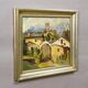 Biedermeier painting of a European alpine village, late 19th century.