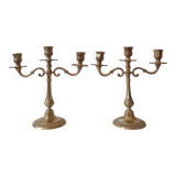 2 brass candlesticks
