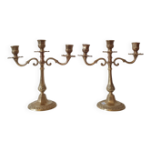 2 chandeliers en laiton