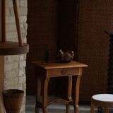 Antique Danish console, carved solid oak, lion's feet, Baroque style, 1890s.