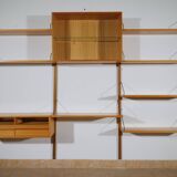 Poul cadovius modular shelving wall system royal, oak, danish design,1960s