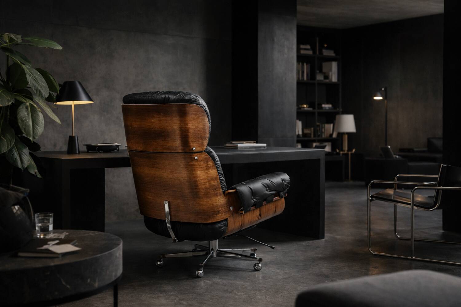 Vintage Mid-Century Modern Swiss Leather Lounge Chair from Giroflex