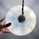 Vintage lampshade pendant light in blue opaline