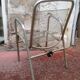 Vintage armchair in ribbed fabric and chrome steel from the 1940s France