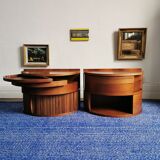 Pair bedside tables vintage teak scandinavian
