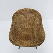 Chaise en osier de style mid-century, années 1950.