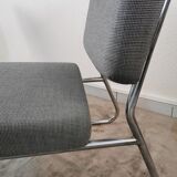 Pair of vintage chrome armchairs and "chicken foot" fabrics