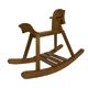 Vintage rocking horse 60s pinewood design minimalist design
