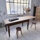 Solid oak farmhouse table with integrated extensions 1950