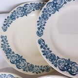 6 vintage Longchamp ironstone dessert plates, Alesia model 211226