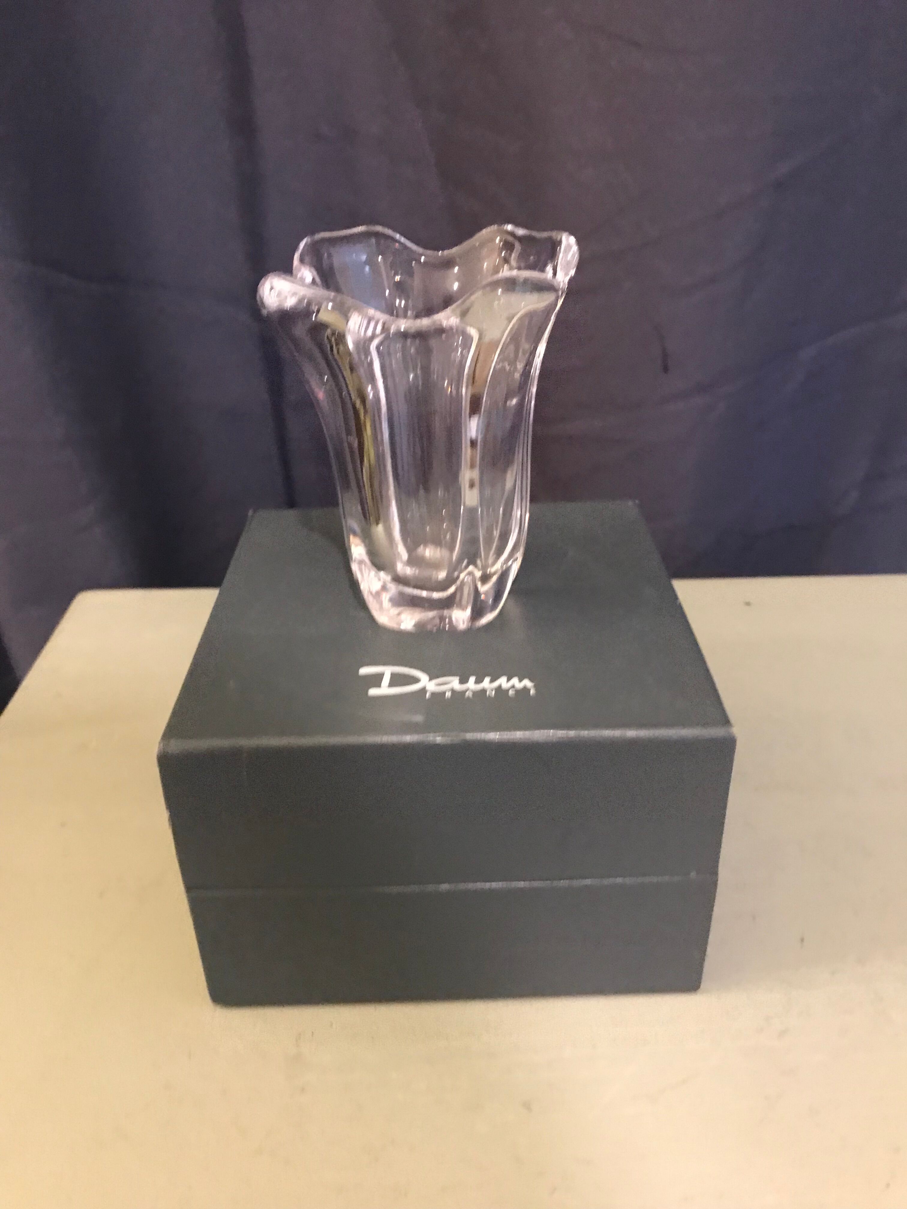 Crystal vase signed daum france