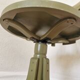 Vintage Thonet Style Bentwood Swivel Chair - Olive Green Retro Armchair