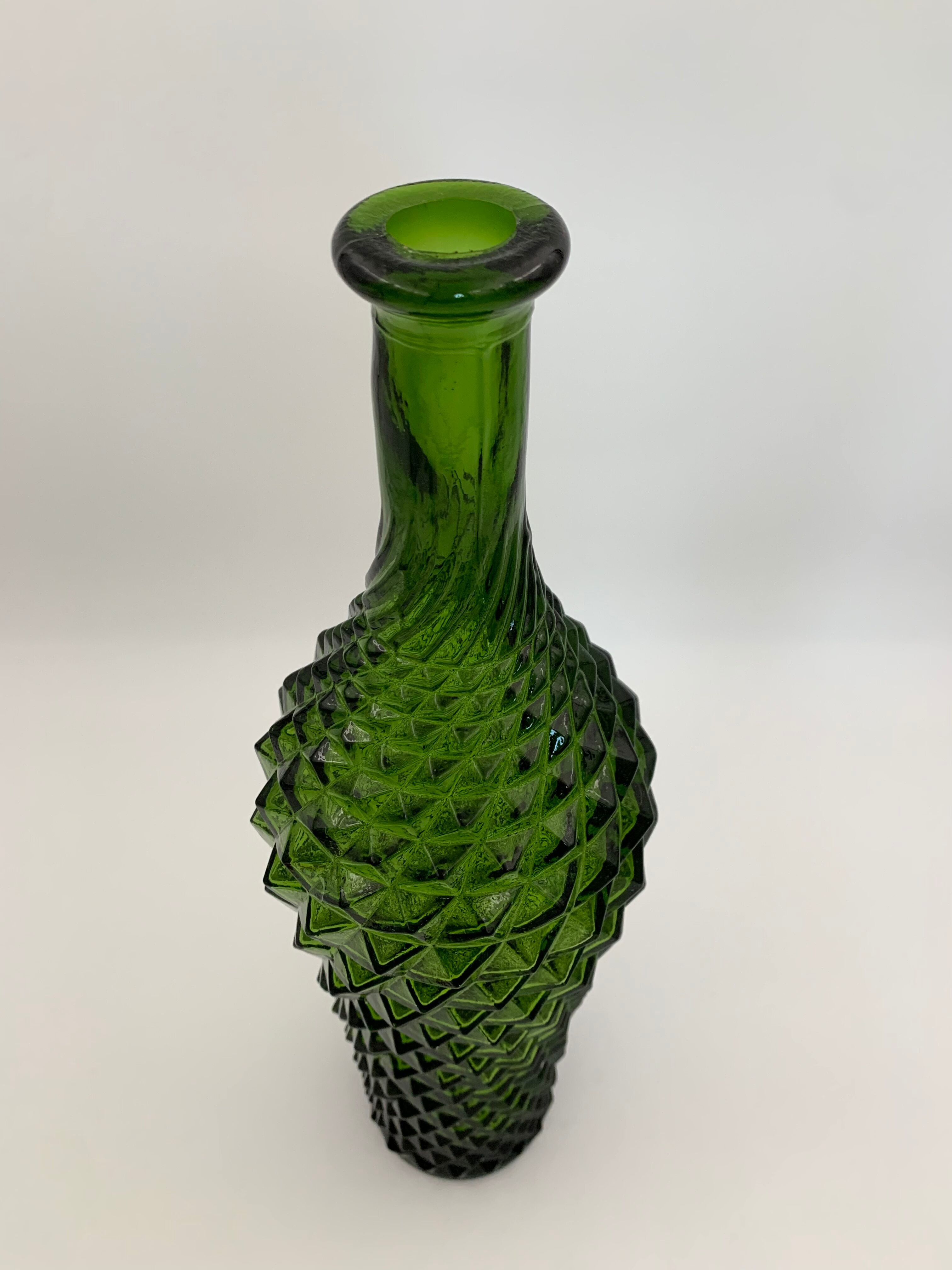 Bouteille vintage en verre empoli, italie - années 1960