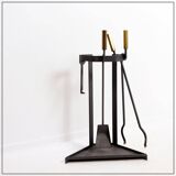 Afra & Tobia Scarpa Style Fire Tool Set - 3 Pieces & Stand