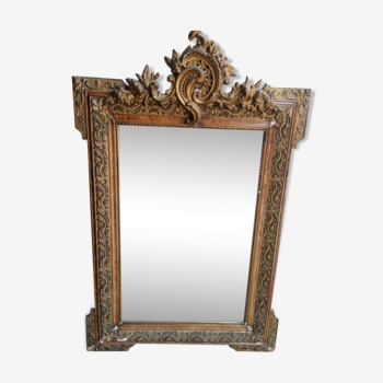 Miroir ancien de style Louis XVI stuc doré 73x97cm